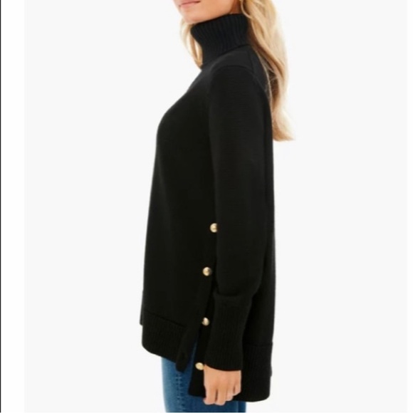 Tuckernuck Wool Sophia Button-Side Sweater-Black/Gold-Women’s S-Classic-NEW-NWT - Picture 4 of 12
